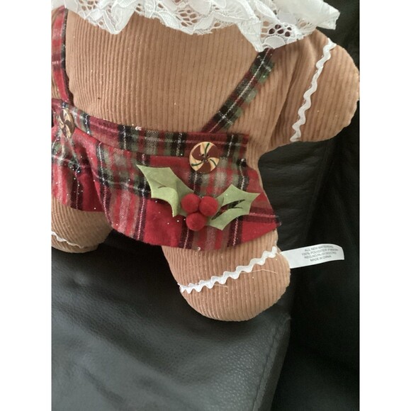 Gingerbread Boy And Girl Set 18"-20" Hobby Lobby Plush Holiday Christmas Plaid - Picture 9 of 11